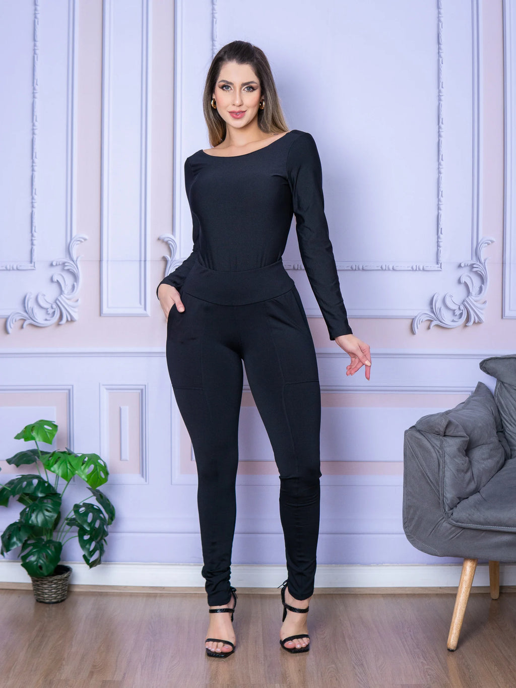 Body Manga longa Fechado