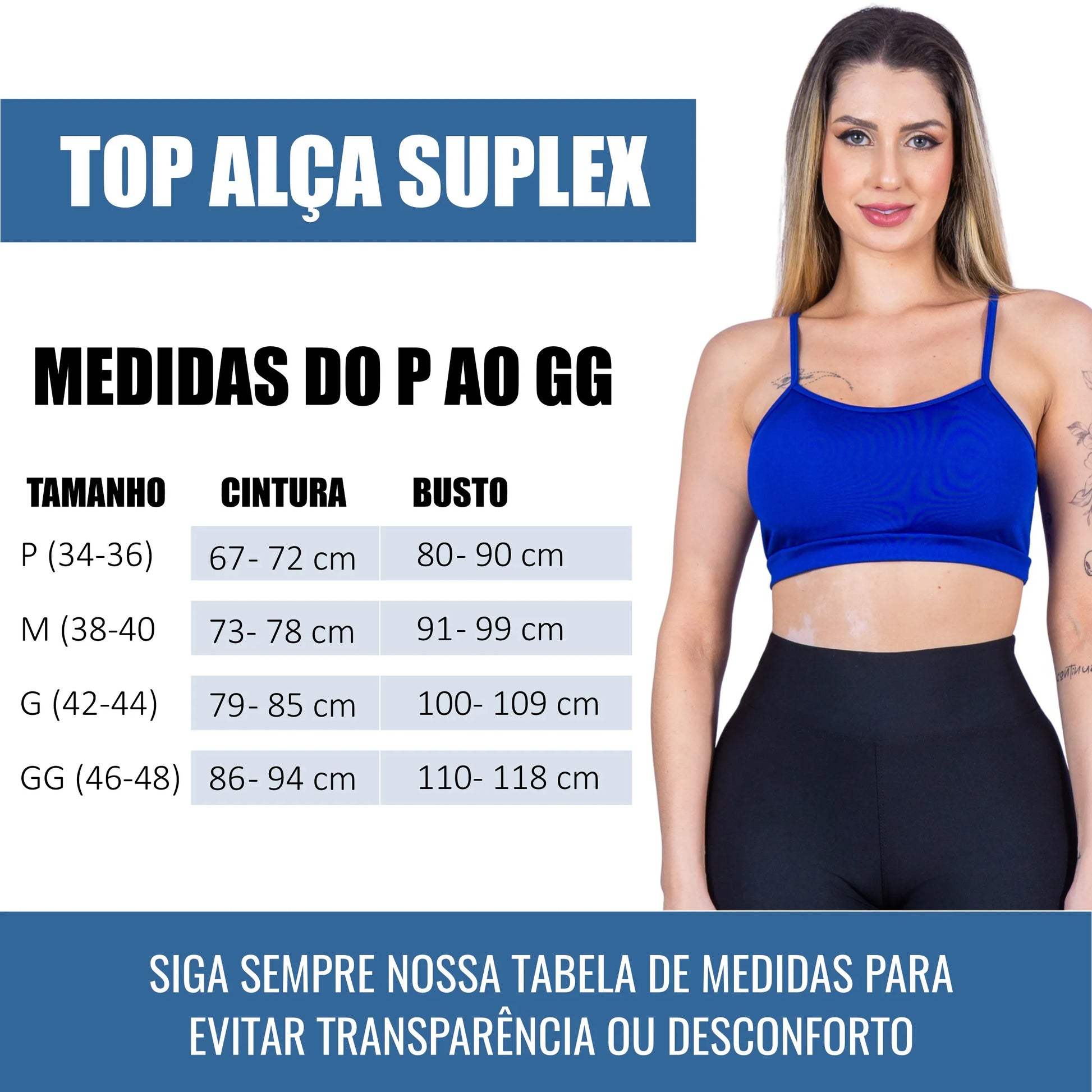 Top Alça Fina Suplex