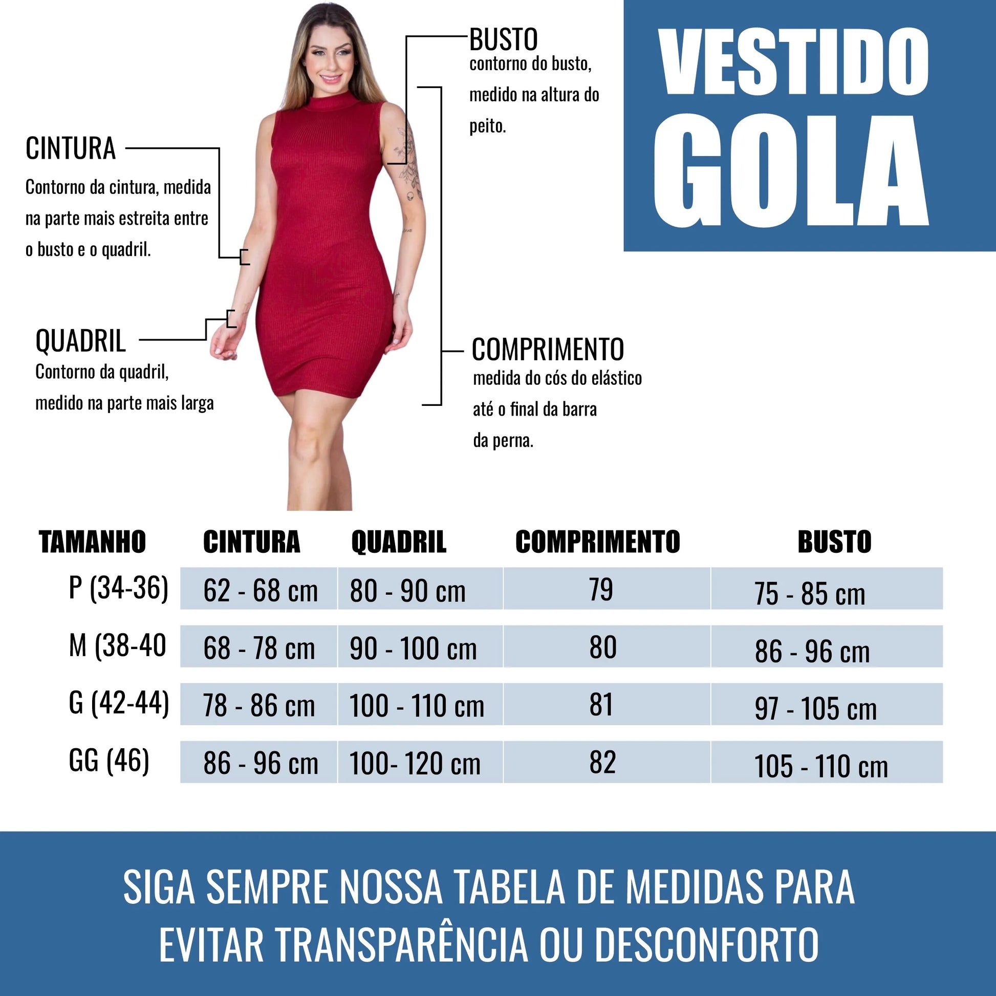 Vestido Canelado Gola