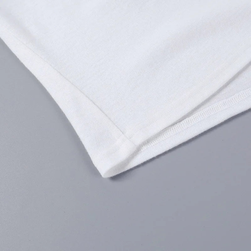 Long Sleeve Top White T-Shirts Women Basic Crop Top Autumn Pollover Solid Skew Neck T Shirt Streetwear Basic Black Y2K Tees