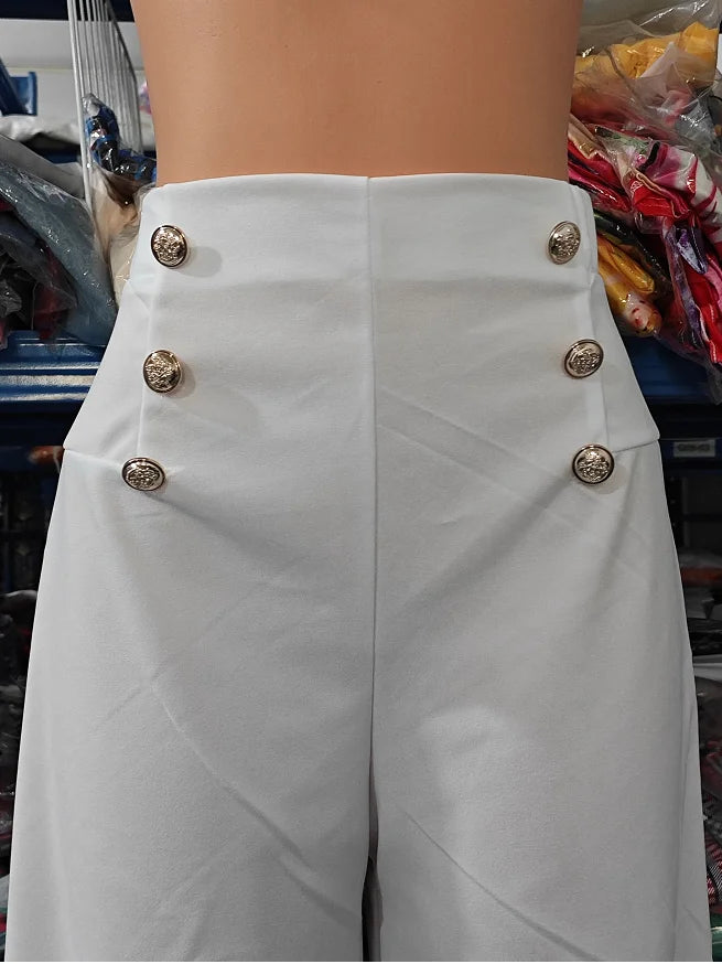 Elegant High Waist Wide Leg Bootcut Pants 2025 Summer European & American Fashion Simple Women's Flared Trousers